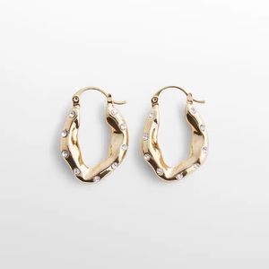 Mango Twisted Hoop Earrings, Brand New!